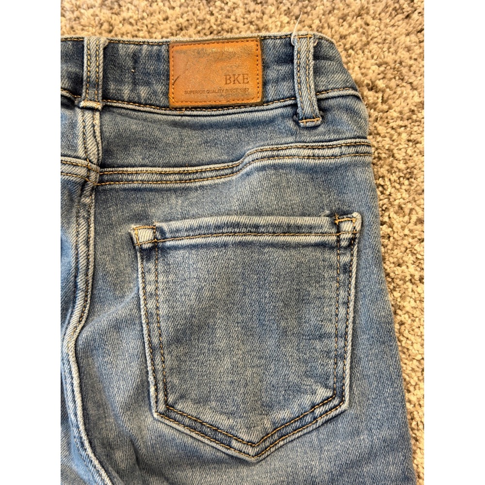 BKE Jeans Womens 23x28 Blue Billie High Rise Cropped Straight Distressed Denim - Picture 9 of 10